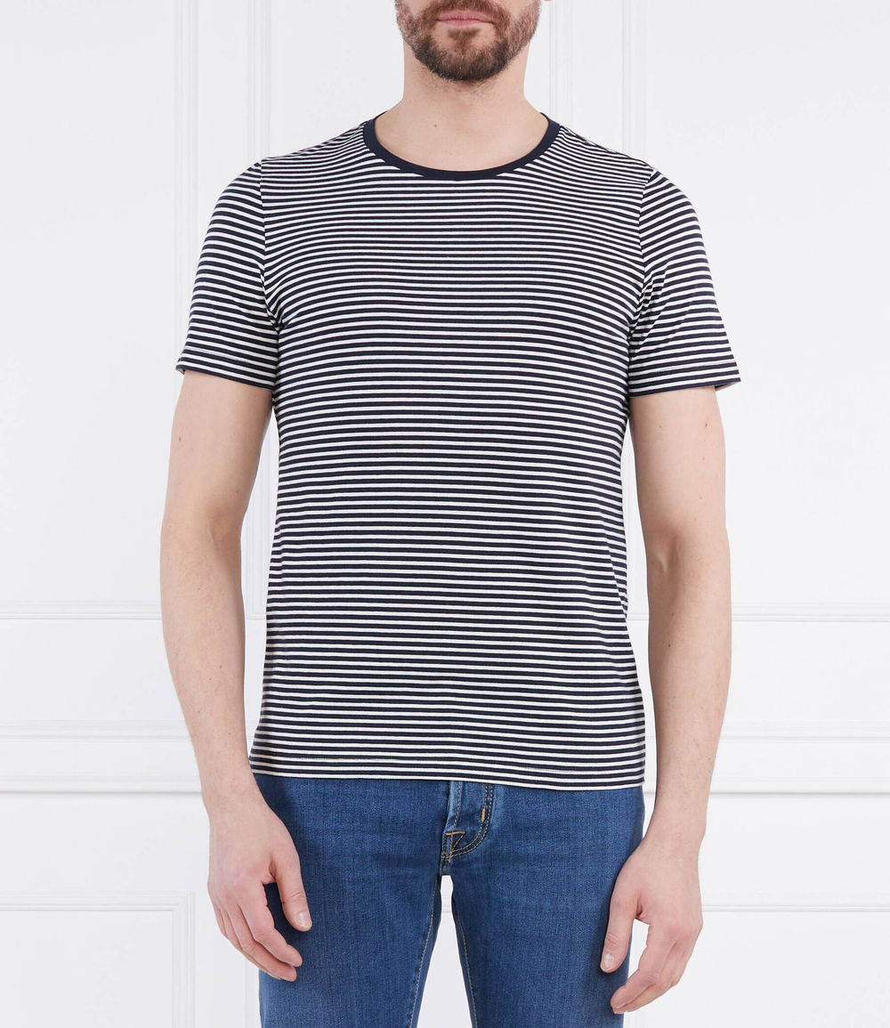 Футболка Kyran Striped Oscar Jacobson - темно-синий(67896829)