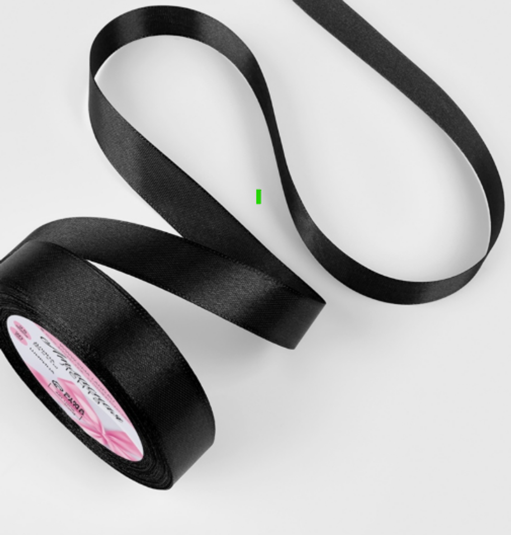 Лента атласная 20мм*25ярд Черный