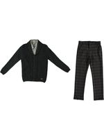 кардиган с рубашкой и брюками