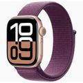 Apple Watch Series 10 GPS 42mm Rose Gold Aluminium Case with Plum Sport Loop