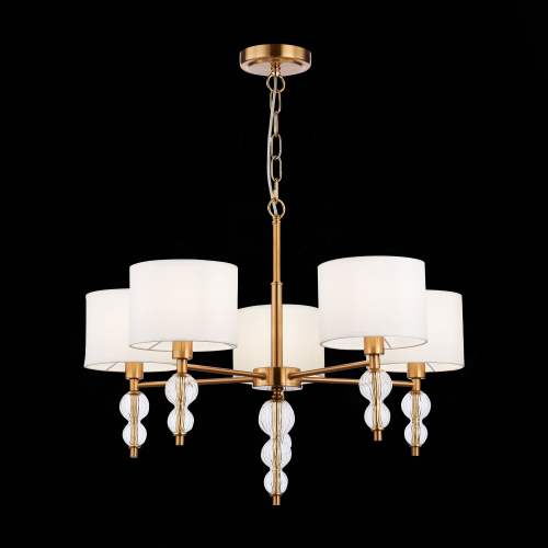 SLE105713-05 Светильник подвесной Латунь, Прозрачный/Белый E14 5*40W