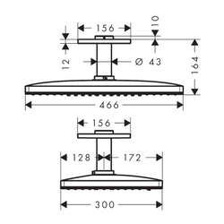 Верхний душ потолочный Hansgrohe Rainmaker Select 460 2jet 24004400