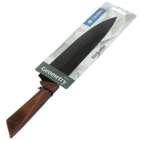 Нож кухонный Daniks, Геометрия, шеф-нож, нерж сталь, 20 см, рук пласт, JA20200944-1