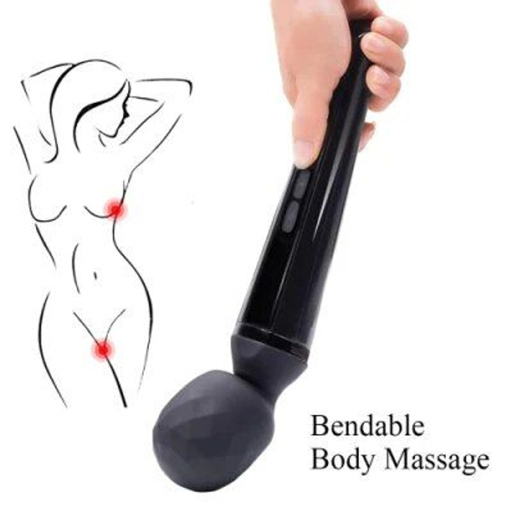 Черный жезловый вибратор Wand AV Massager - 31 см. (Цвет: черный)