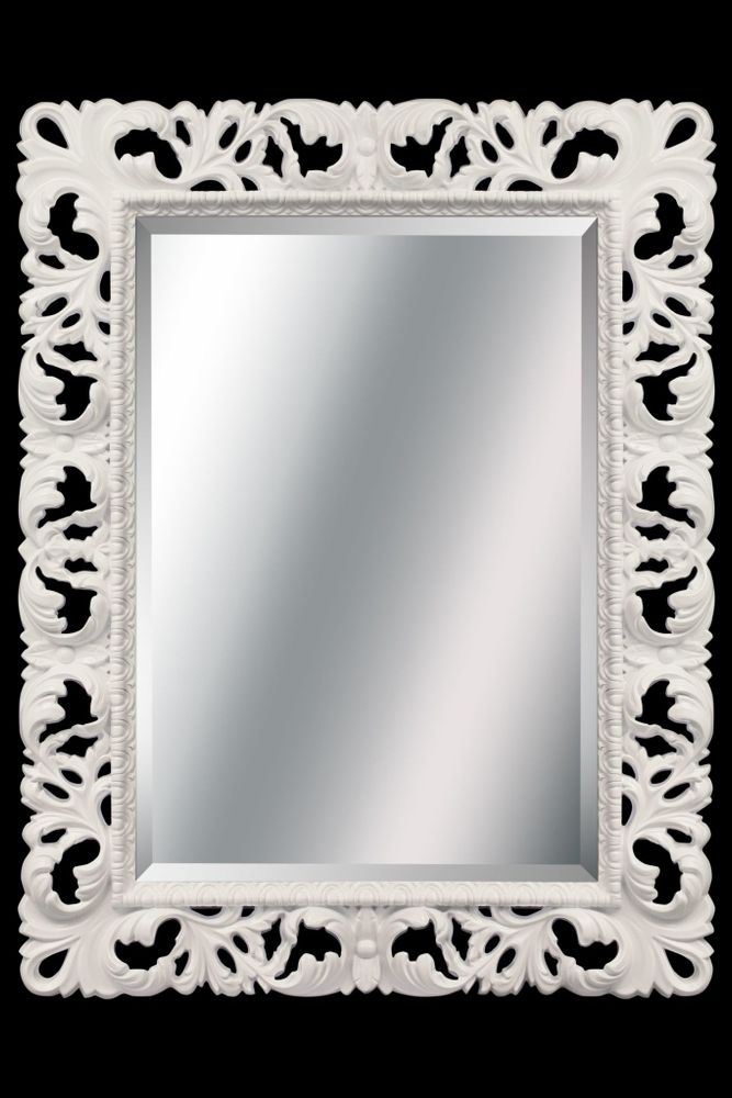 Зеркало ISABELLA прямоугольное с фацетом 880 арт. TS-0021-880-W белый глянец