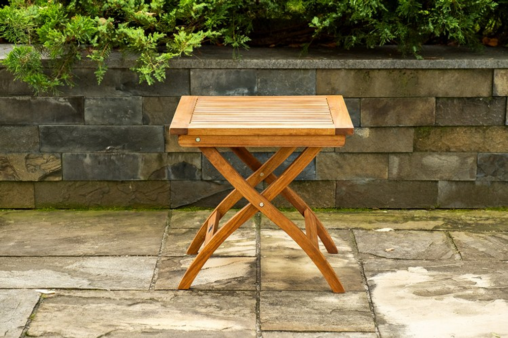 Кофейный стол из акации Joygarden КАРО 50 см складной, коричневый