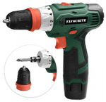 Акк. дрель-шуруповёрт FAVOURITE DC 12MF 12В, 2Ач, 22Нм Li-ion съём.патрон (101121312)