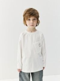 Лонгслив оверсайз "Молоко" с карманом