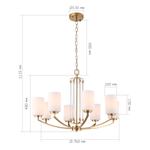 SL1403.303.08 Люстра подвесная ST-Luce Латунь/Прозрачный E27*8 40W ОПАЛ