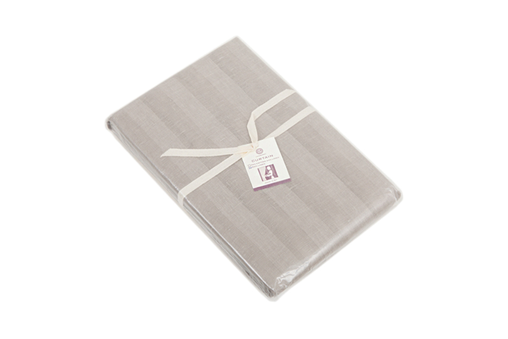 Штора на петлях 250x310 Luxberry Curtain Line серо-бежевая-широкая полоса