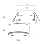A5537RS Светильник ALTA PRO встраиваемый LED 15W 1700LM 36G ЧЕРНЫЙ 3000K со встр. чашей (215537 + 215007 + 215000-15)