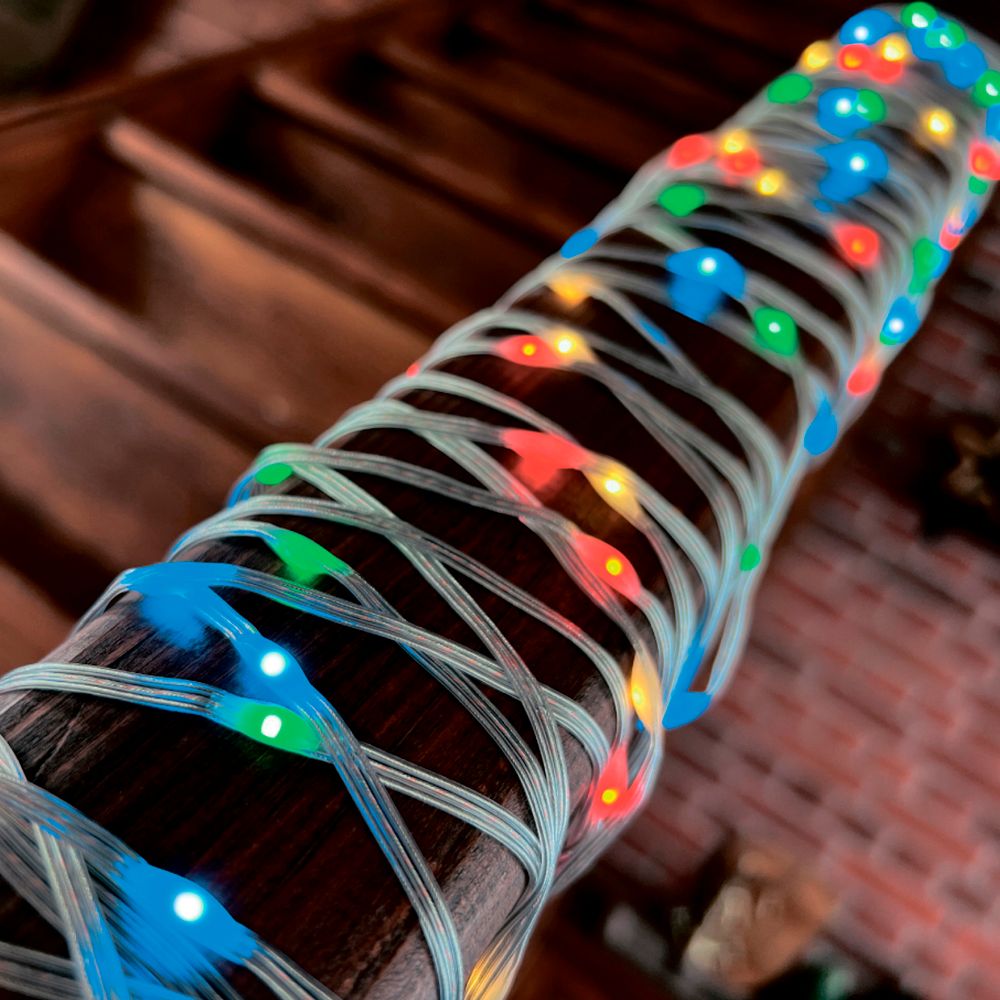 ULD-S1000-100-DTA MULTI IP20 DEW BAND Гирлянда светодиодная Полоса. 10м. 100 светодиодов. Разноцветный свет. Провод прозрачный. ТМ Uniel