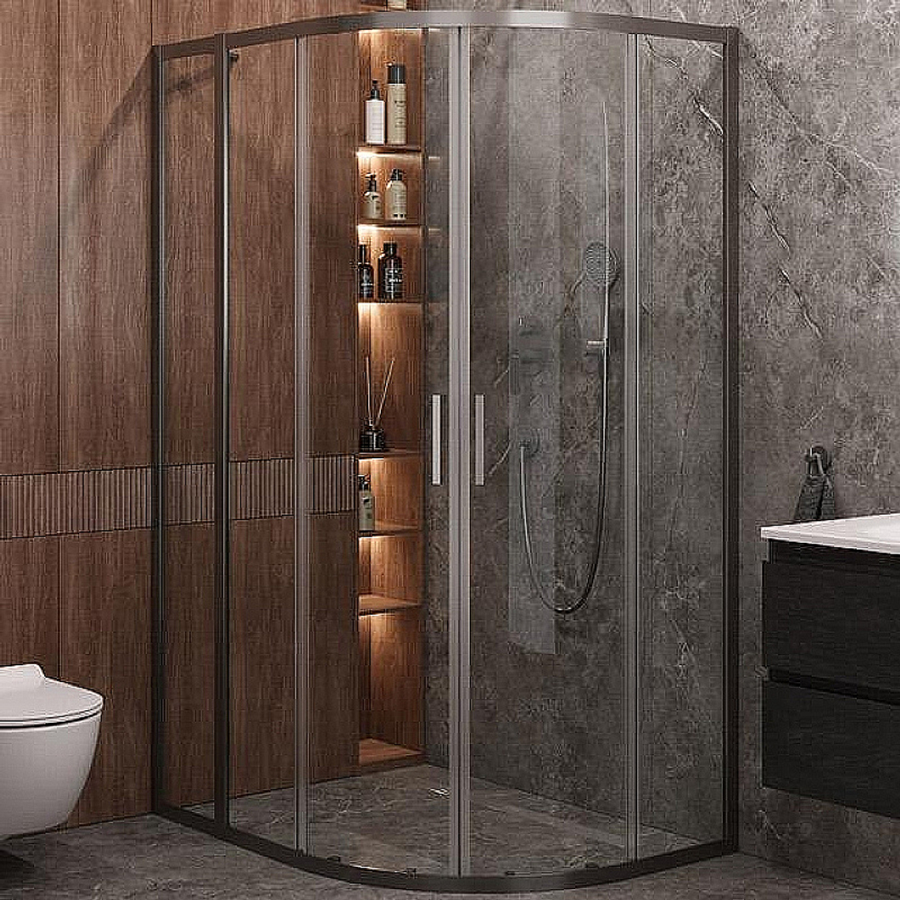 Душевой уголок Cezares Molveno 90x120 RH-2-120/90-C-GM-IV стекло прозрачное/профиль матовая оружейная сталь