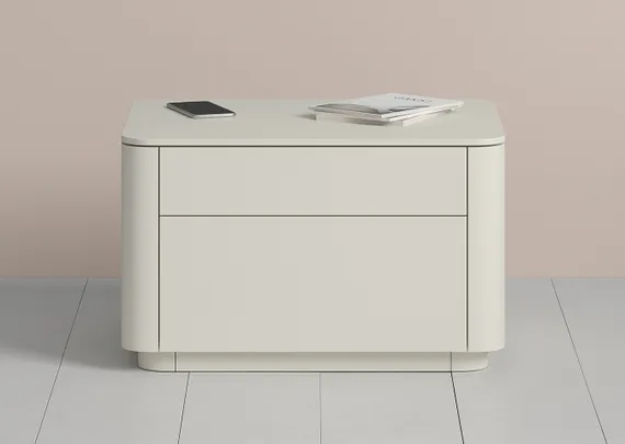 Тумба прикроватная Tammi 2 ящика ширина 60 см (молочный)