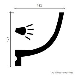 Карниз пенополиуретан, 2000x122x127 мм
