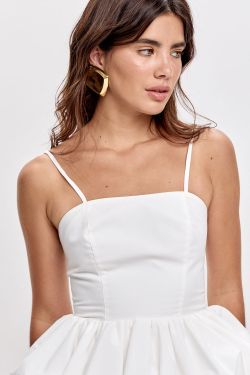 Топ с баской баллон кремового цвета