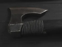 Кованый топор "Брату от брата", гравировка "Волк", рукоять черный мореный ясень