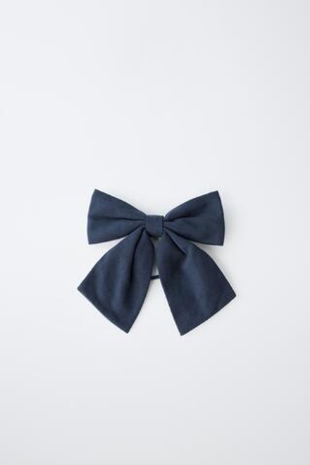 ZARA РЕЗИНКА ДЛЯ ВОЛОС С БАНТОМ И ЗАКОЛКОЙ, МОРСКОЙ СИНИЙ