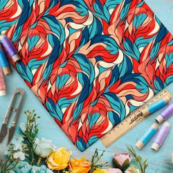 Ткань премиум таффета пламенный узор