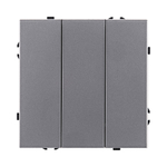 Трехклавишный выключатель 10А/250В Серый  Kollinger Eclipse EC-710GY