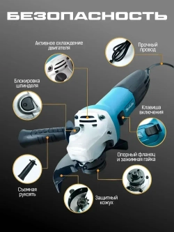 Болгарка 125 с регулировкой оборотов, электрическая, ушм 125 болгарка, шлифовальная машинка/ полировальная