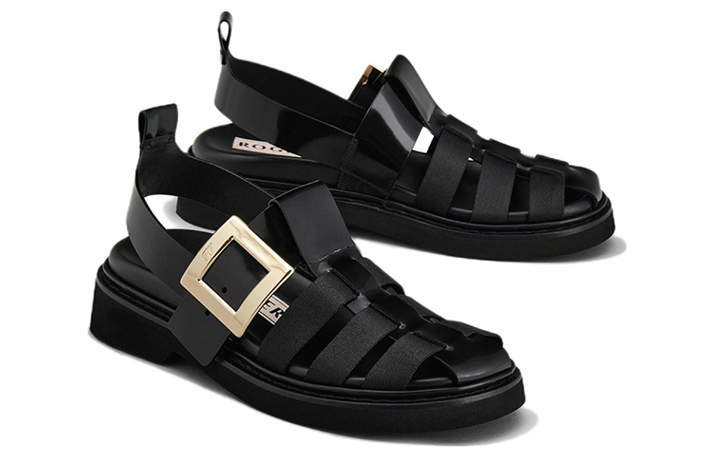 Roger Vivier Rangers Roman Sandals Women"s Black