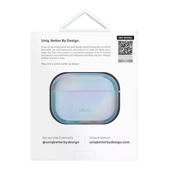Чехол Uniq Iridescia (holographic) для Airpods Pro 2 (AIRPODSPRO2-IRDEBLU) Eclipse Blue