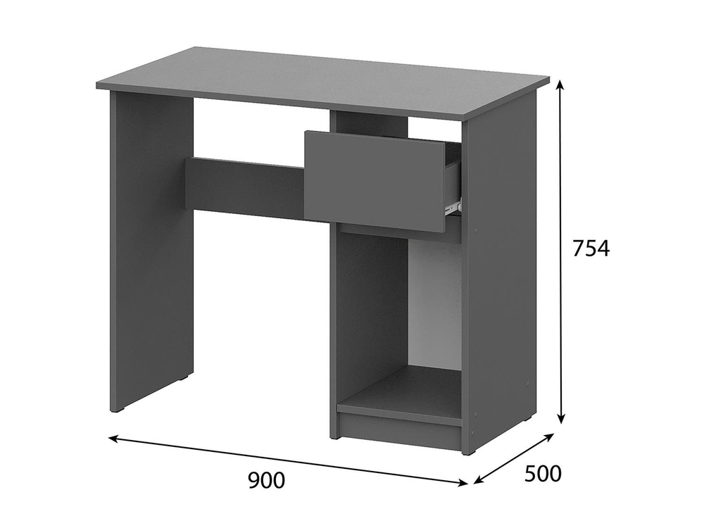 Денвер стол письменный 0,9 м / Графит серый