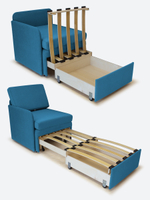 Кресло-кровать "Миник" с правым подлокотником, под правую руку, велюр Dream Denim