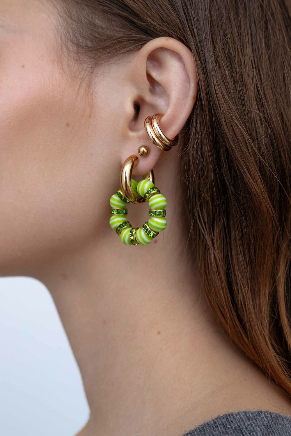 Подвеска Кольцо из бусин акрила с инкрустированным разделителем / multicolour /