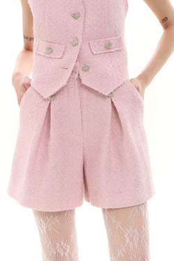 Жилет с открытой спиной твидовый