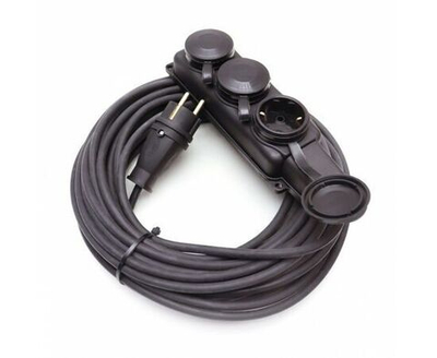 Удлинитель-шнур силовой каучук 3х1.5 3роз. земля IP44 50м КГ УХз16-3-50-Р E1M