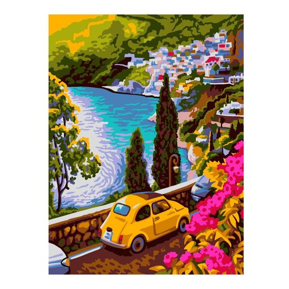 Nömrəli Rəngləmə Lori Çərçivədə  30*40 СМ &quot;Летний серпантин&quot;