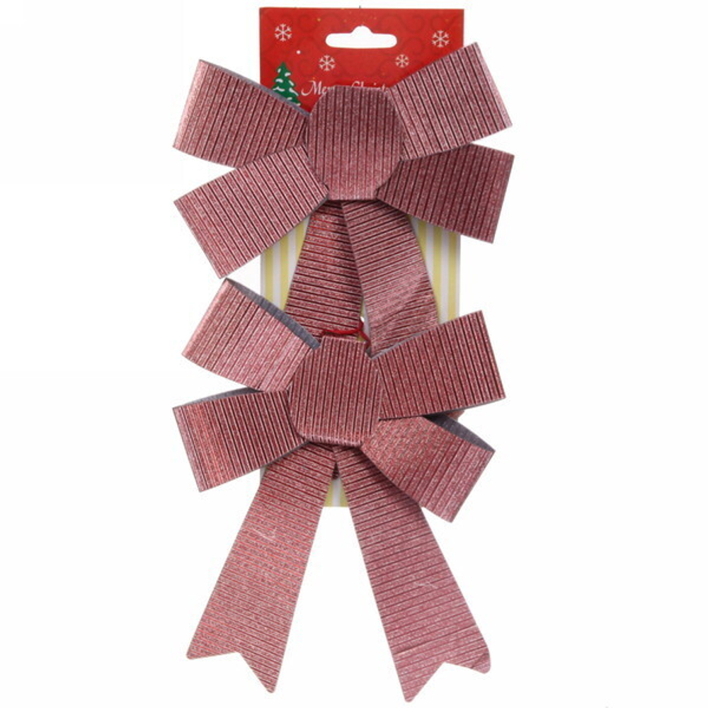 Бант на ёлку «Благородство» 13*17 см (набор 2 шт), Бордовый