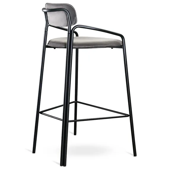 Барный стул Ror, Round, серый велюр | Latitude | Купить в Hallberg.ru