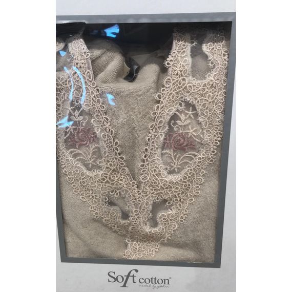 ДЕСТАН пудра махровый женский халат Soft Cotton