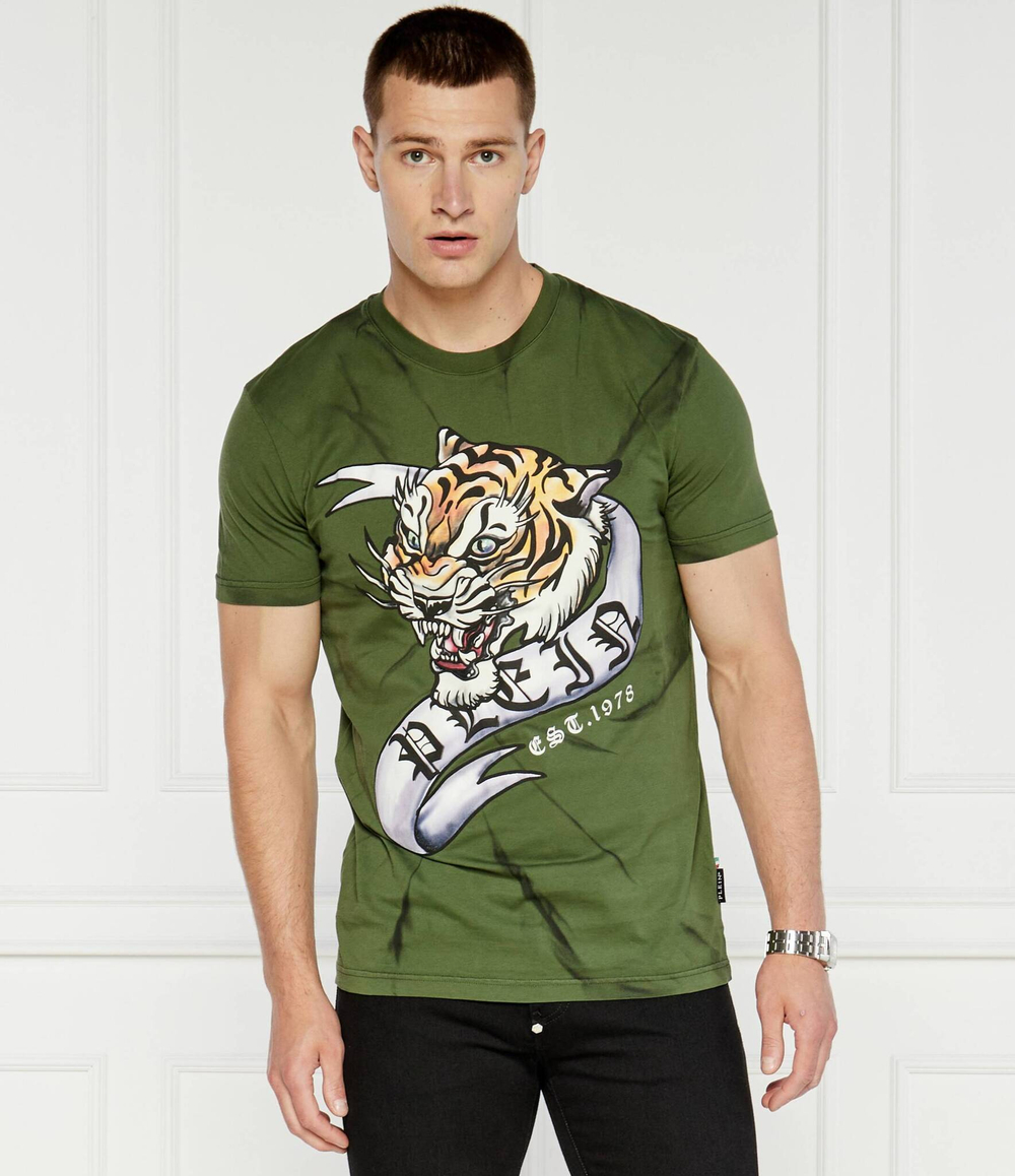 Футболка Tattoo Philipp Plein - зеленый(MTK7103 PJY002N)