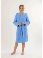 Халат детский махровый "Элит" с капюшоном, цвет: 012-Голубой