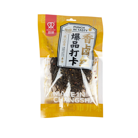 Соевая закуска SHUANG JIAO punch in tasty полоски с чили перцем супер острый вкус, 108гр (желтая упаковка)
