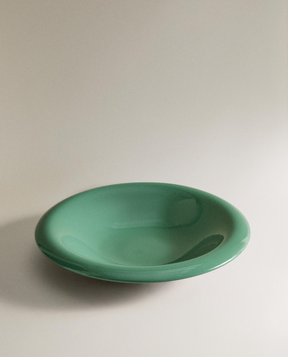 Zara Home тарелка глубокая из каменной керамики, цвет зелёный, 23 см