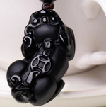 Подвеска Пикси Амулет Счастья и Богатства обсидиан