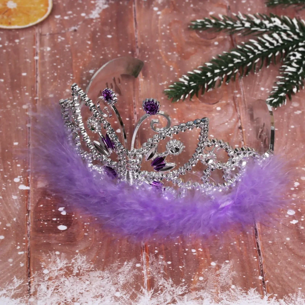 Корона «Фея Бабочка» с пухом, микс