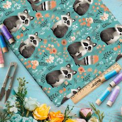 Ткань Ниагара Софт милые еноты