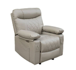 Кресло реклайнер Бристоль с качанием и электроприводом кремовое или коричневое