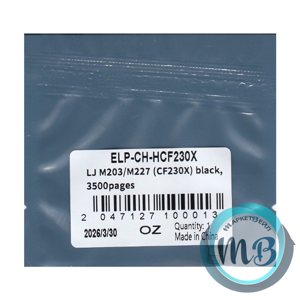 Чип ELP для картриджа HP CF230X, LaserJet Pro M203/M227 (3.5K)