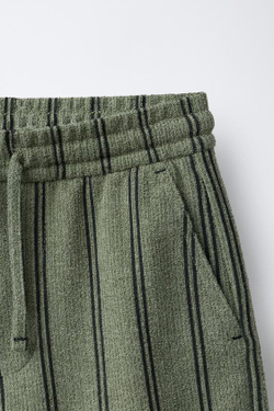 ZARA ШОРТЫ-БЕРМУДЫ В СТИЛЕ РУСТИК, ПОЛОСКИ