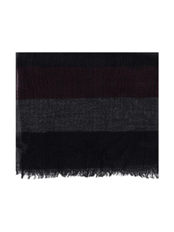 MALO Шарф - черный в серо-бордовую полоску