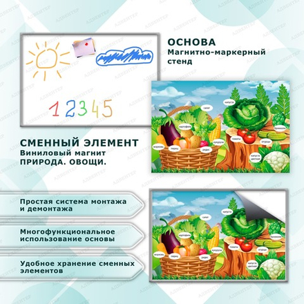 Комплект развивающий ПРИРОДА. ОВОЩИ. 2184
