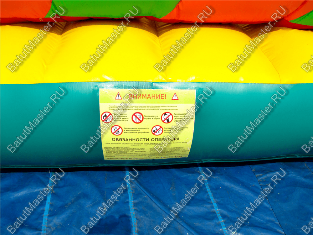 Батут-горка "Дракон 3" с шипами, два входа 11*6*8,5 м