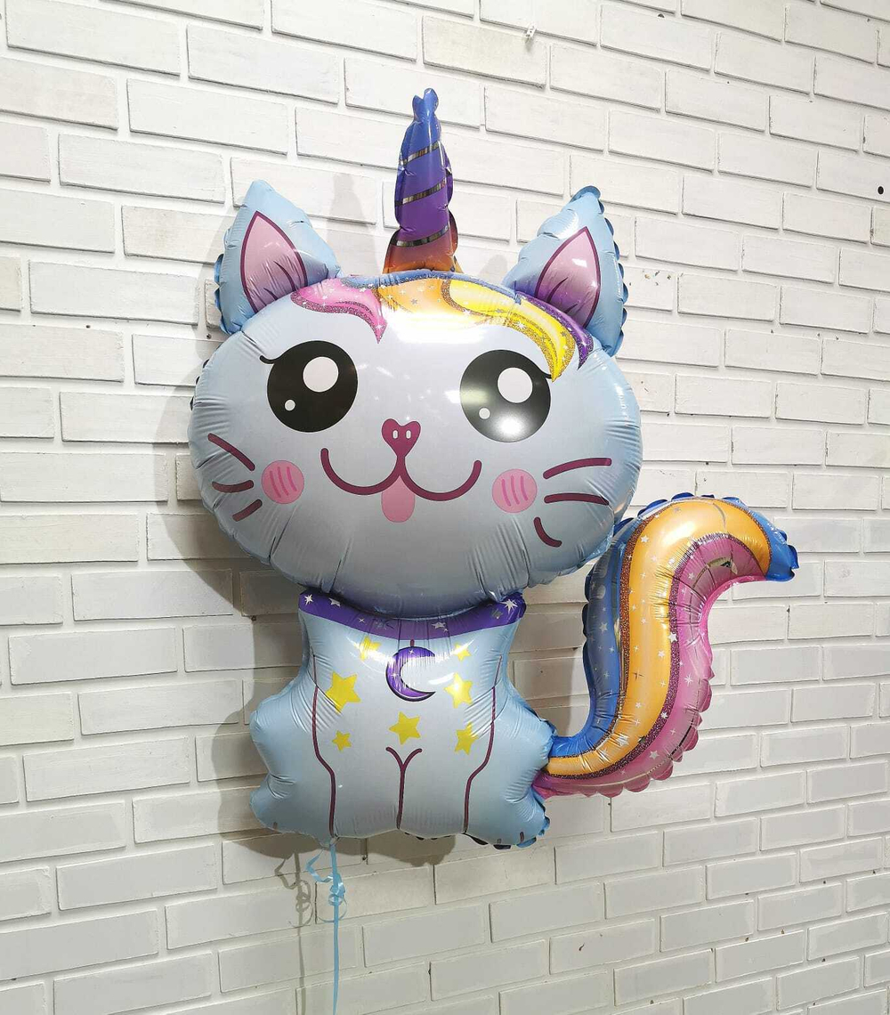 Фольгированный шар-фигура «Котенок-единорог», 89 см